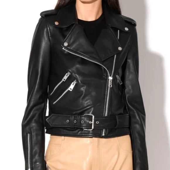 New With Tag Walter Baker Leather Allison Moto Jacket - Picture 2 of 10